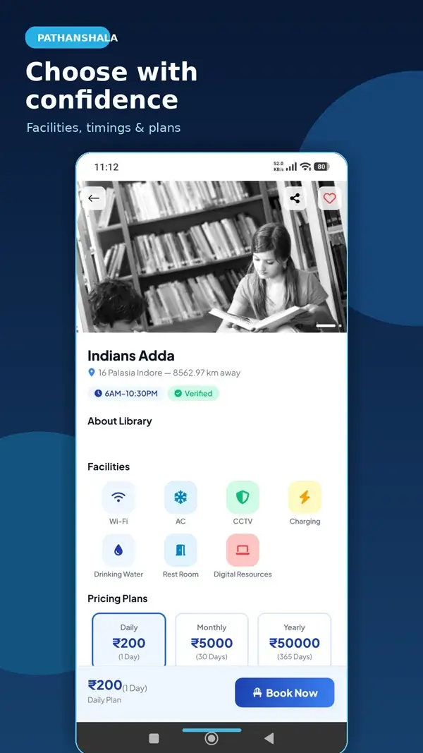 Pathanshala app seat selection screen